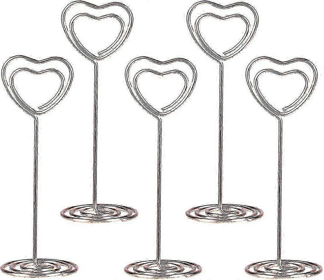 12 Pieces Heart-Shaped Place Card Holders for Photos and Cards, Suitable for Various Events and Decorations