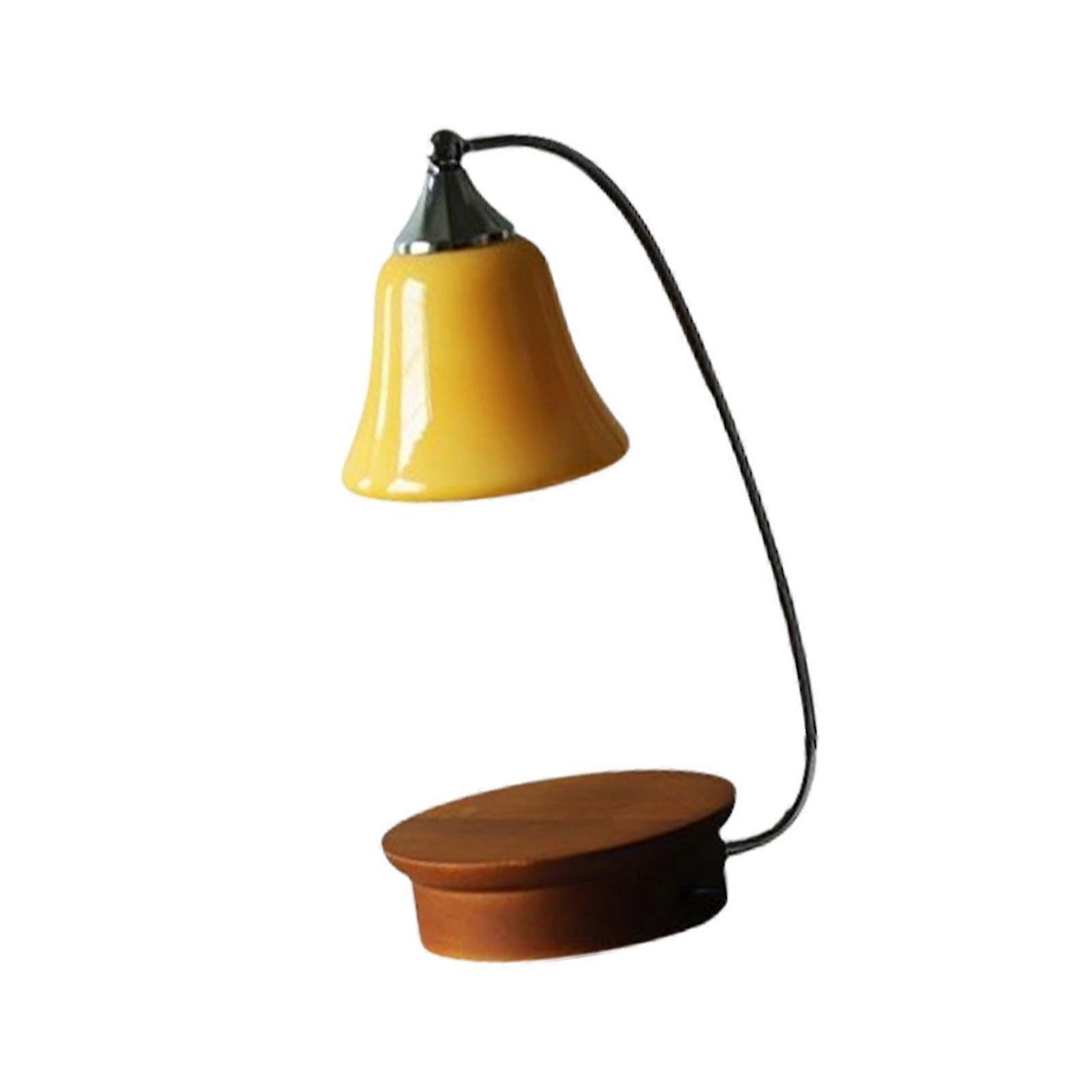 Practical Night Light with Dimming Switch for Women's Bedroom, Candle Warmer Light with US Adapter in Brown and Walnut Finishes