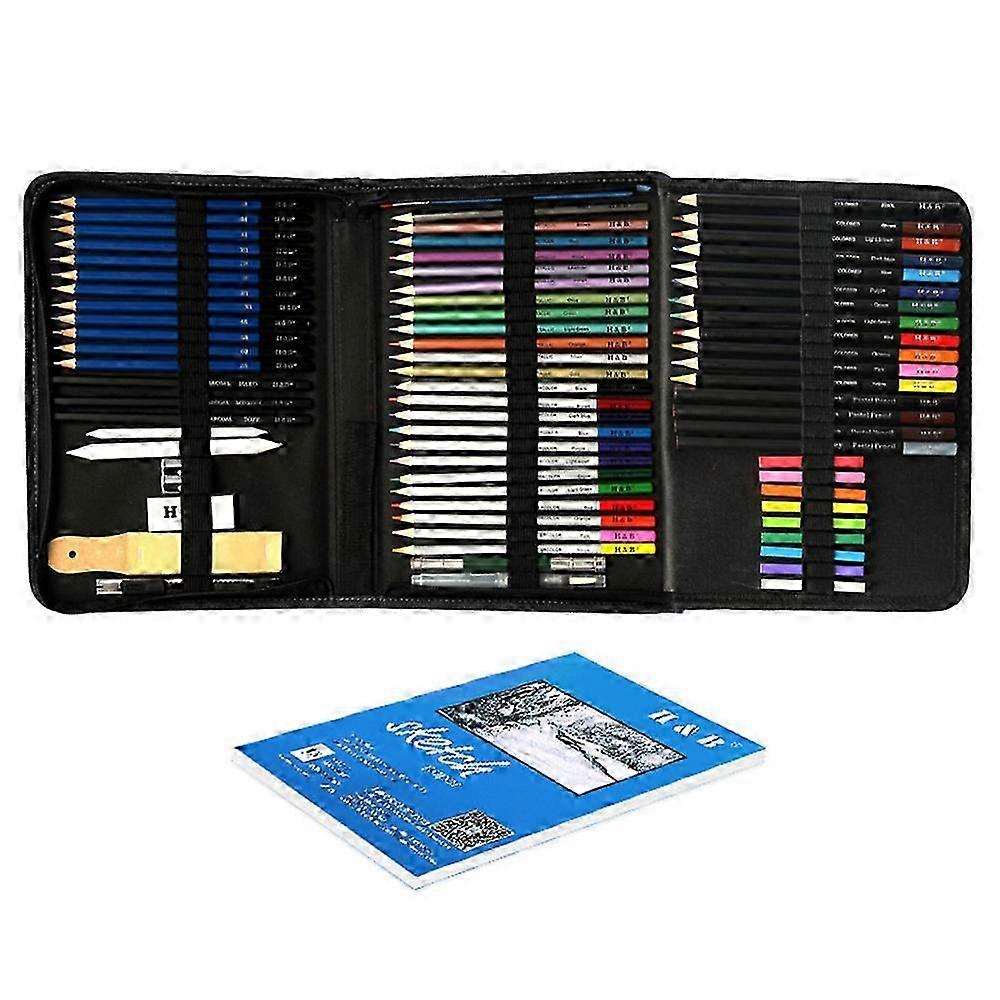 74pc Professional Drawing Kit with Sketch Pencils & Carry Case