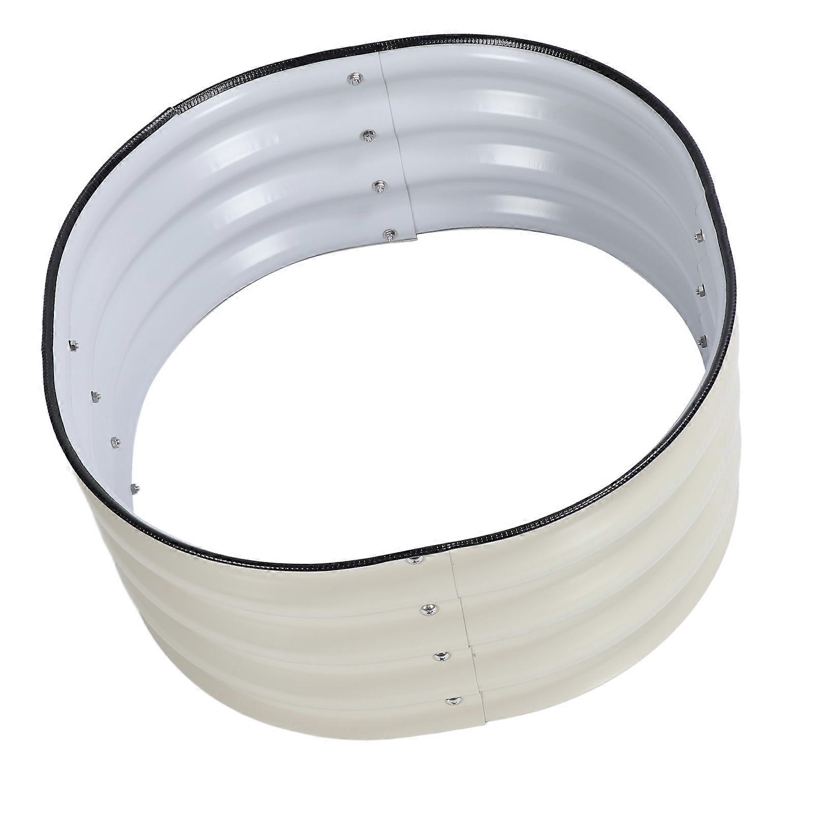 60x60x28 سنتيمتر صناديق حديقة زارع من الفولاذ المقاوم للصدأ مفتوح القاع آمن سرير حديقة مرتفع للمدرسة المنزلية أبيض عاجي 