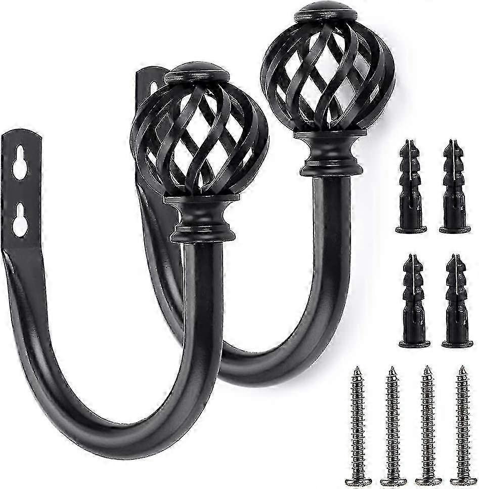 Lightweight Metal Curtain Hooks - Decorative Drapery Tiebacks & Holdbacks