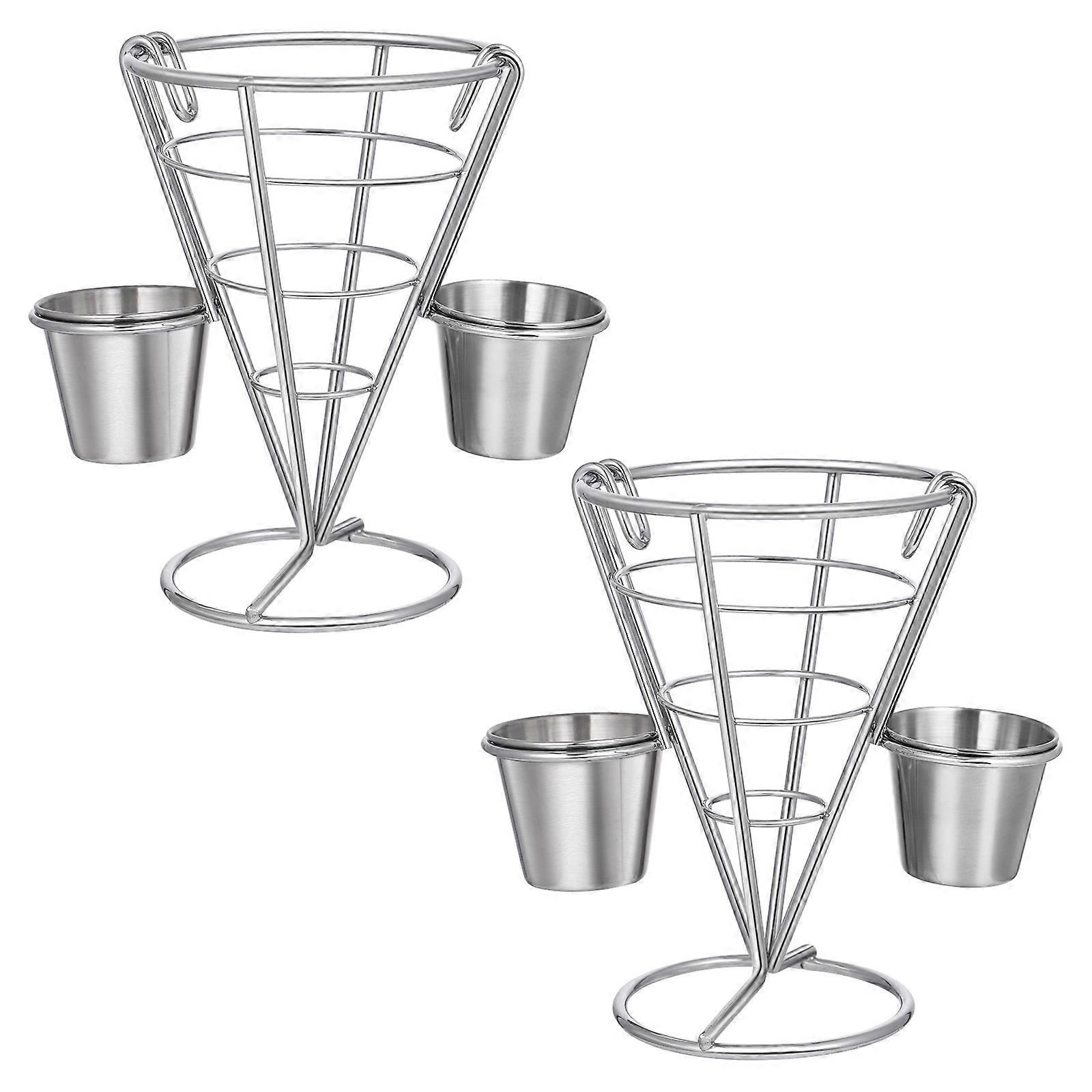 Kichen Appetizer Rack, French Fries Holder with Balanced Sauce Dish Design