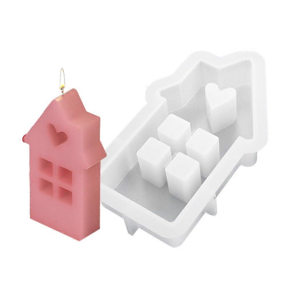 Silicone Candle Molds Easter Soap Molds House-Shaped Wax Mold for Handmade Candle Making, Flexible Material, 3D Design