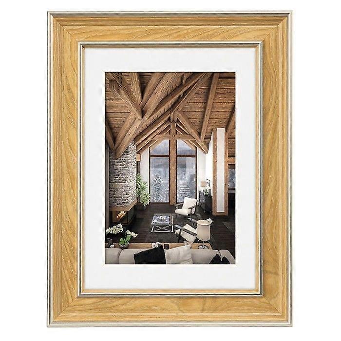 "Rustic" plastic photo frame, oak, 15 x 20 cm