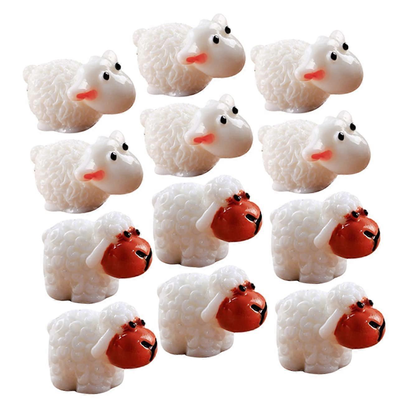 1 Set Micro Plush Sheep Miniatures Small Animal Figures 20 Pieces