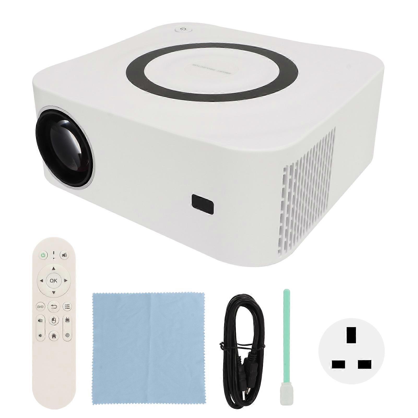 1080P Bluetooth Projector - 2.4G/5G WiFi, Screen Cast, Gaming, UK Plug, Remote Control