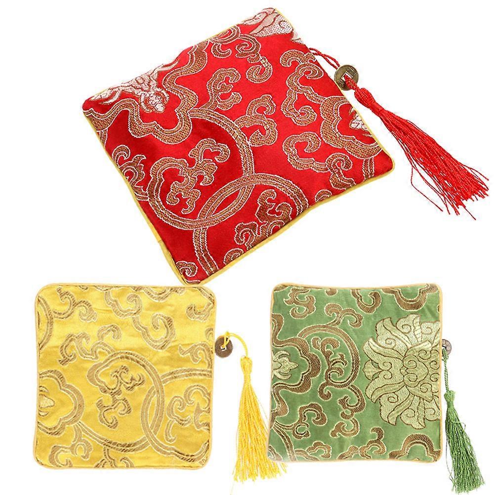Vintage Wallet Small Change Purse for Women Light Green Rectangular Shape Storage for Jewelry 1Pcs