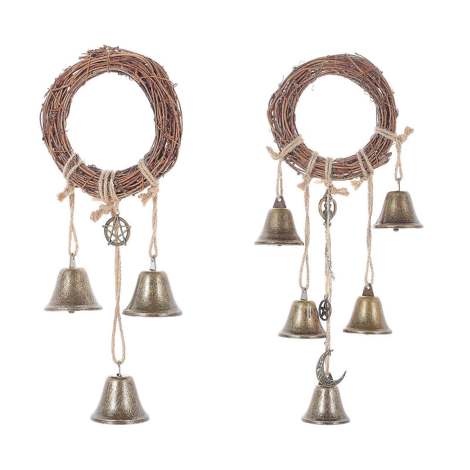 Door Chime Bell Rattan Bell Pendants Home Decoration 30X12cm Repelling 2Pcs