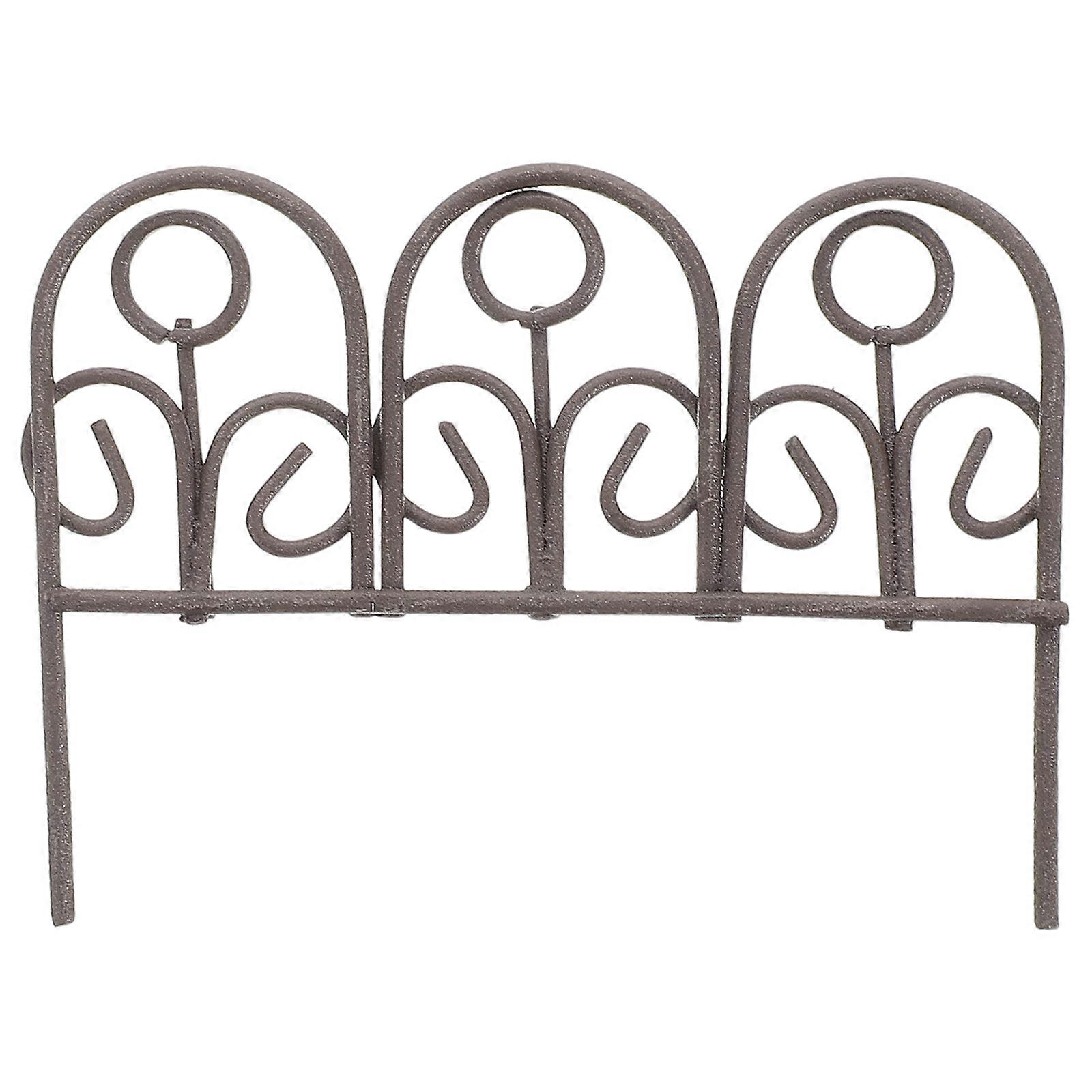 Fake Fence Adornment Miniature Fence Model Rectangular Shape Diy Projects Dark Grey 7.50X5.50X0.10CM 1Set