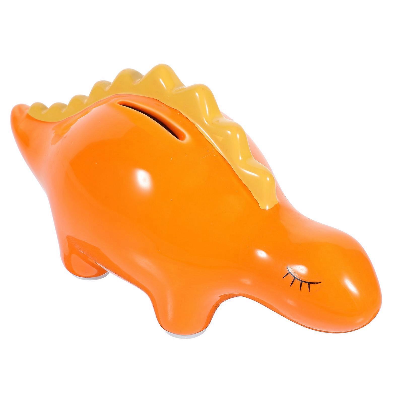 Ceramic Cartoon Dinosaur Piggy Bank for Desktop Decoration – Multifunctional Coin & Cash Storage Jar