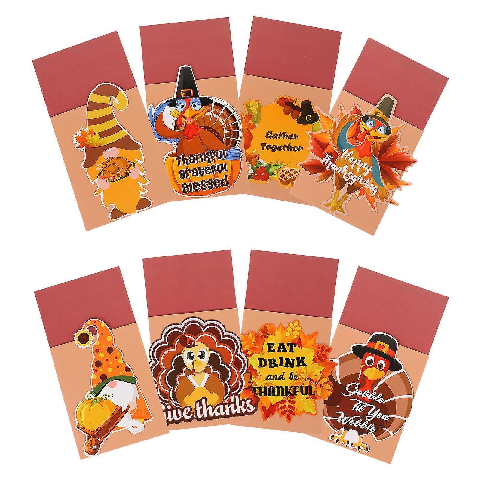 Festival Tableware Cards Thanksgiving Tableware Cards Thanksgiving Party Rectangular 8Pcs