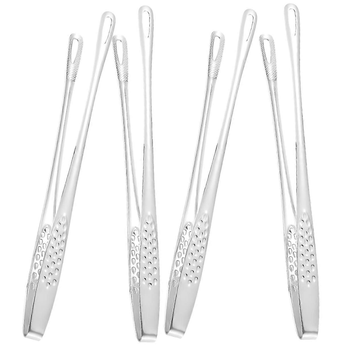 Grill Tongs Set of 4 for BBQ Cooking and Serving Meat Vegetables Salad Parties