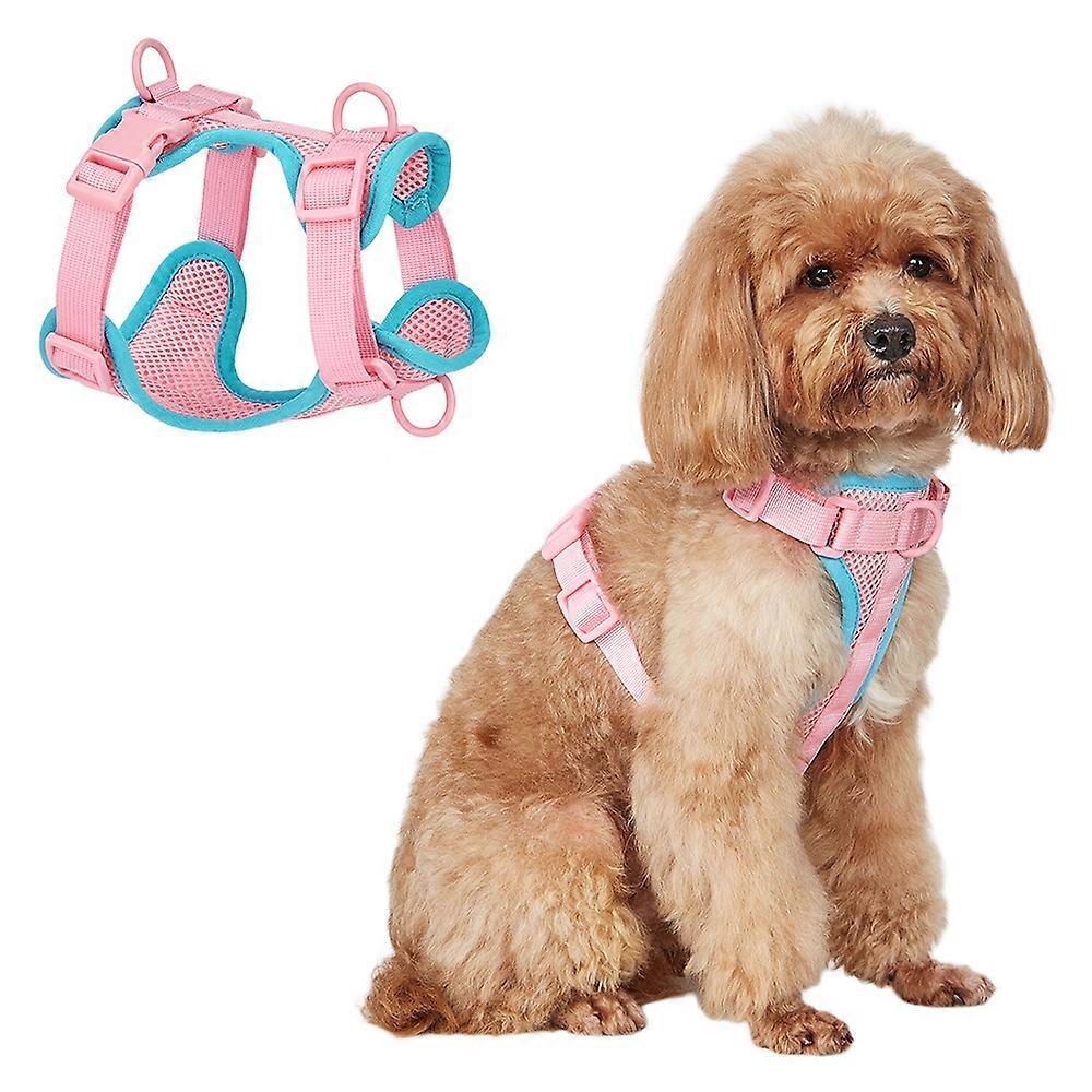 Size L Summer Breathable Mesh Dog Cat Harness Adjustable Pet Harness