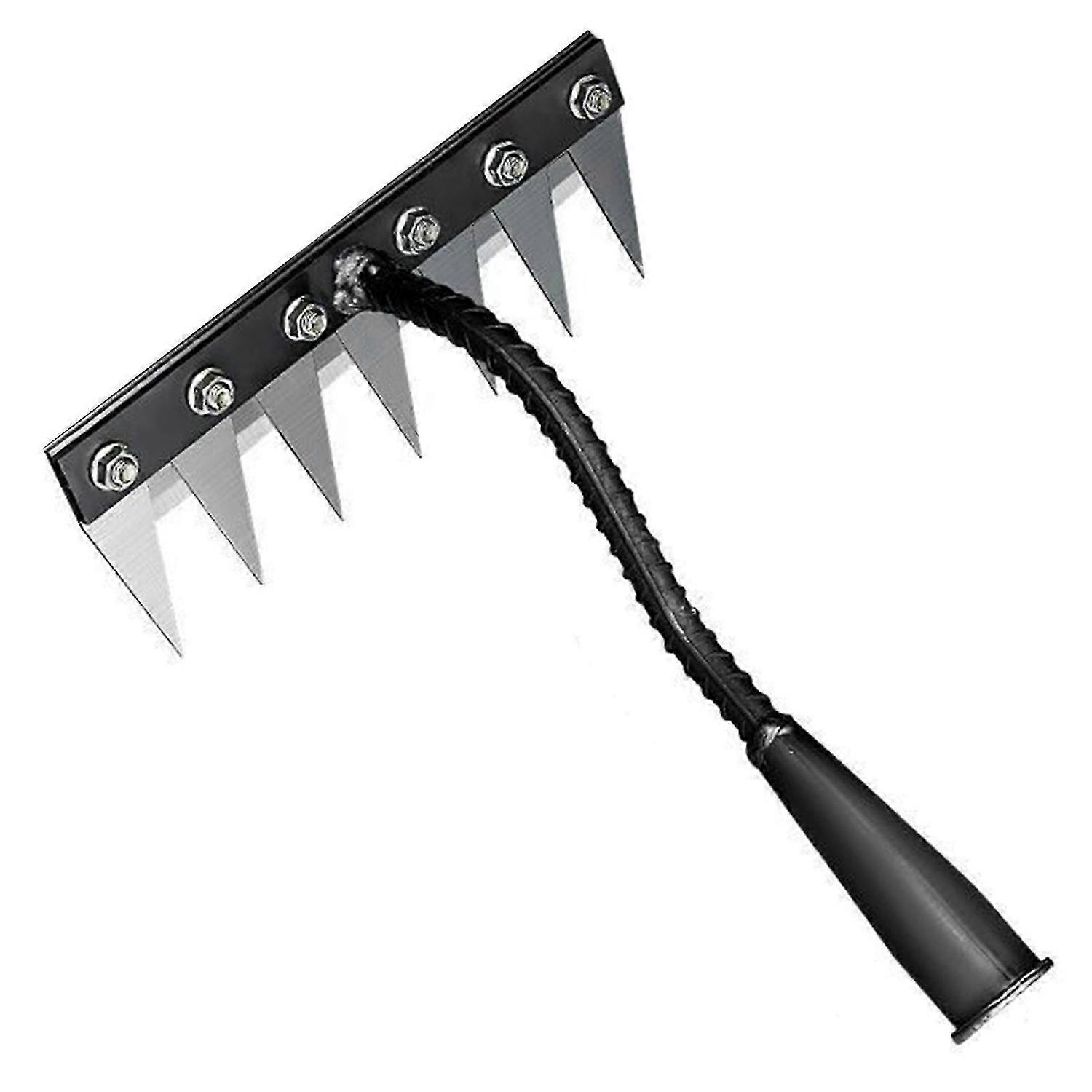 Iron Rake for Weeding with 5/6/7/8 Tines Steel Farm Tool for Grasping for Backyard Farm