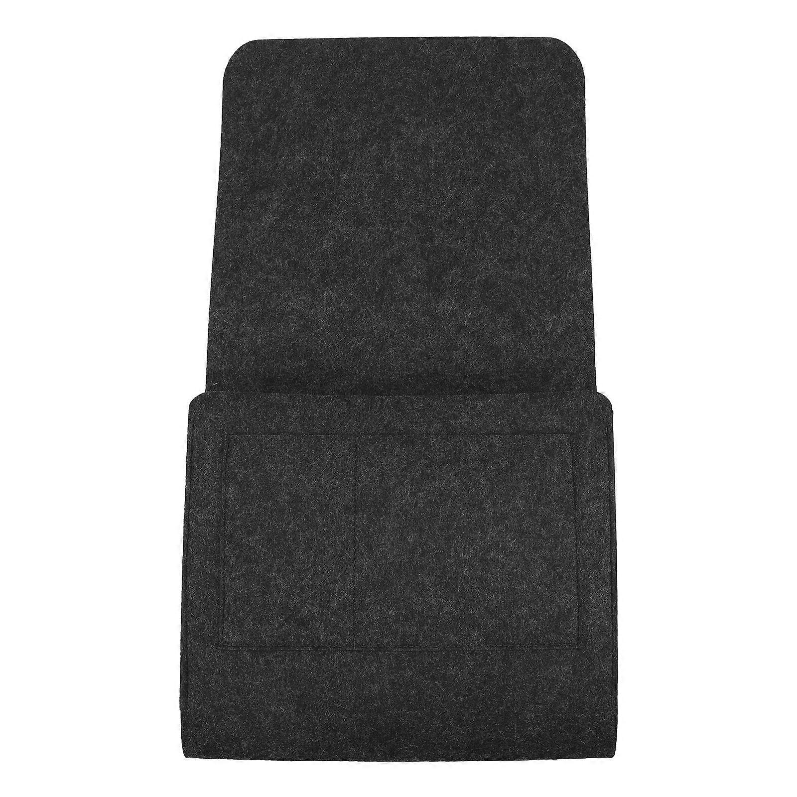 Bedside Storage Bag Hanging Organizer Rectangular Dark Grey Felt 1Set