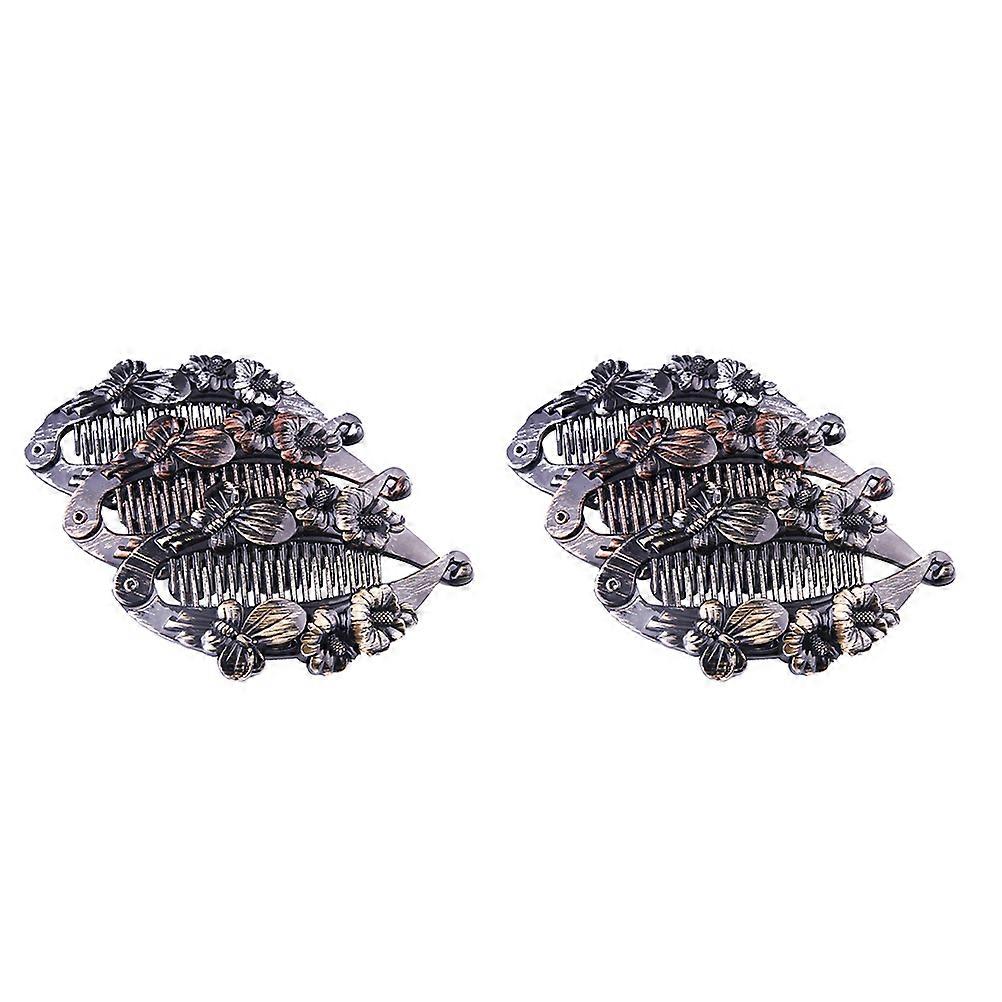 Vintage Banane Pinces À Cheveux En Plastique Queue De Cheval Porte-Épingles À Cheveux Pour Femmes Partie Utilisation 6Pcs