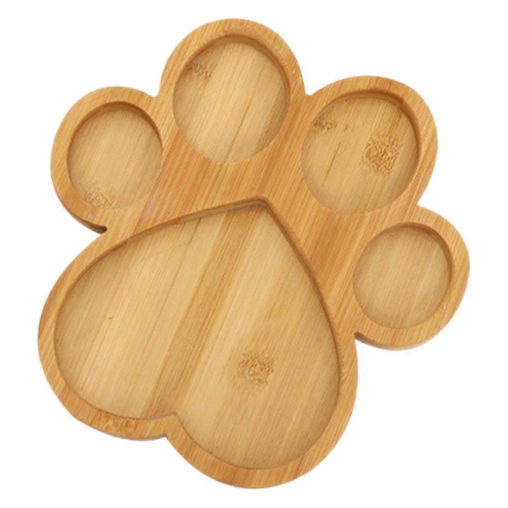 Bamboo Tray for Snack Storage and Serving Perfect for Home Kitchen with Cartoon Paw .5 Inches
