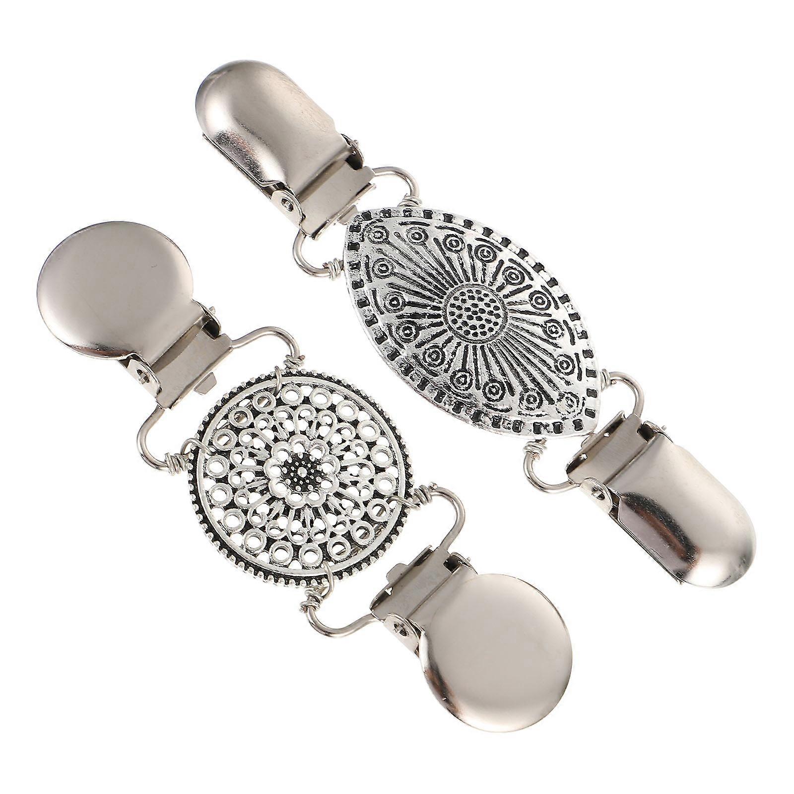 女性のためのシックなカーディガンクリップドレスアクセサリー亜鉛合金頑丈で耐久性のある4.2X1.1X0.4in 2個