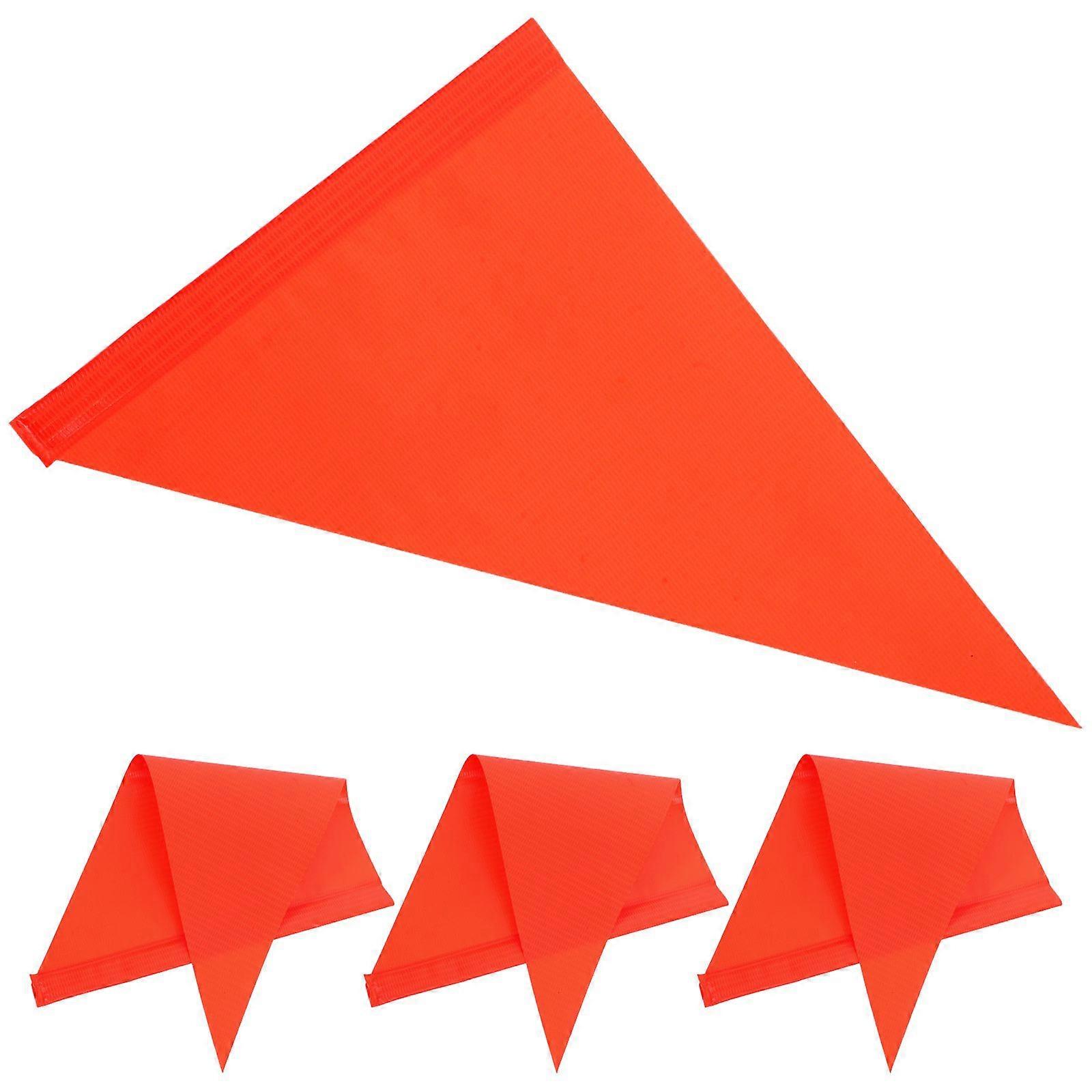 4pcs Replacement Safety Warning Flags For Bicycle Kids Bikes Scooter Triangle Flags Without Pole Trailer Cycling Triangular Pennant