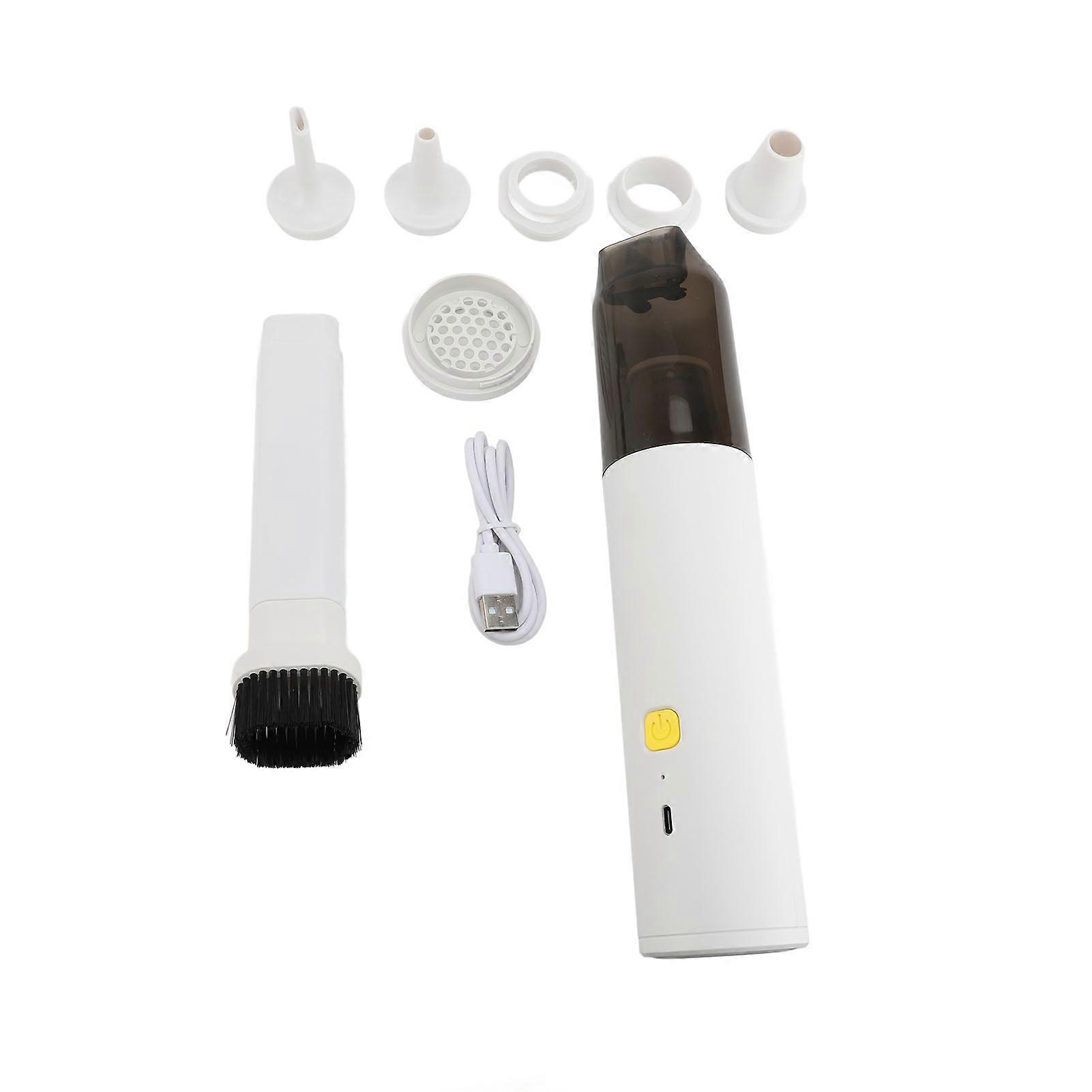 High Performance Car Vacuum Cleaner, 2 Speeds, Multi-Function, 6000mAh, Portable, Rechargeable, Cordless, White