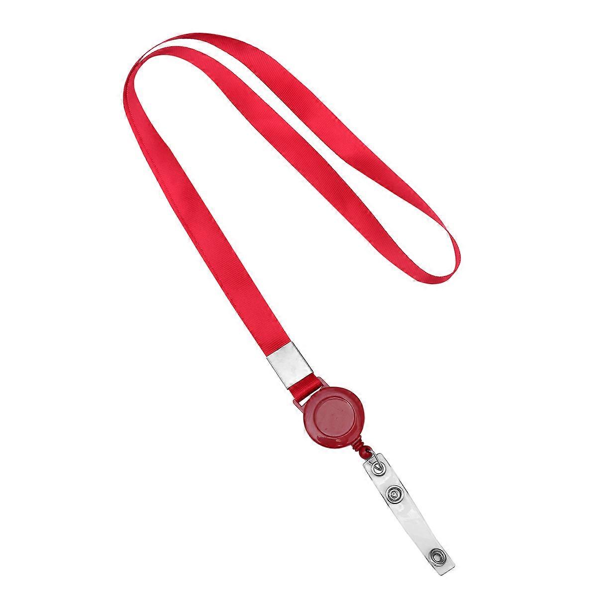 Red Badge Lanyard Neck Strap with Clip – 4pcs Set for ID Card Holders – Practical and Stylish for Work, School, and Students
