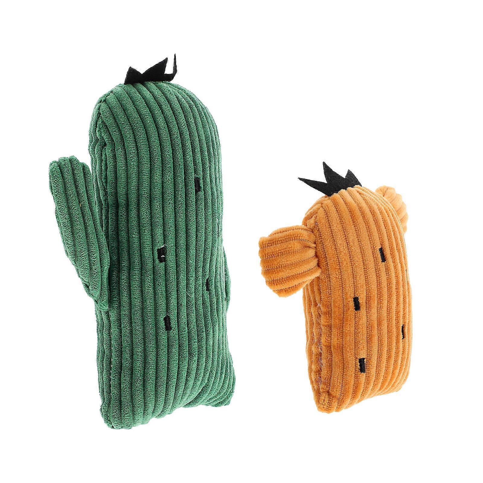 Pet Toys for Dogs Cactus Shape Dog Chew Toy Pet Training Yellow 13x6cm 2Pcs