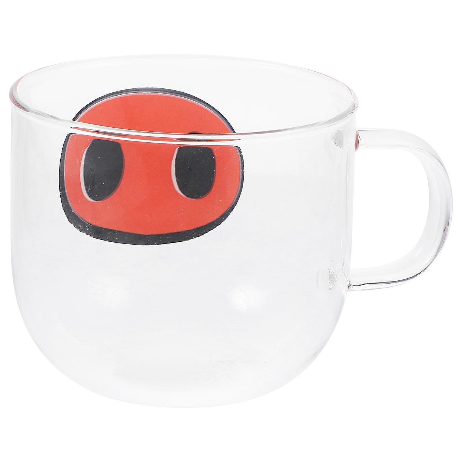 Cartoon Coffee Mug Funny Pig Nose Pattern Handle Design For Restaurants 1Pack