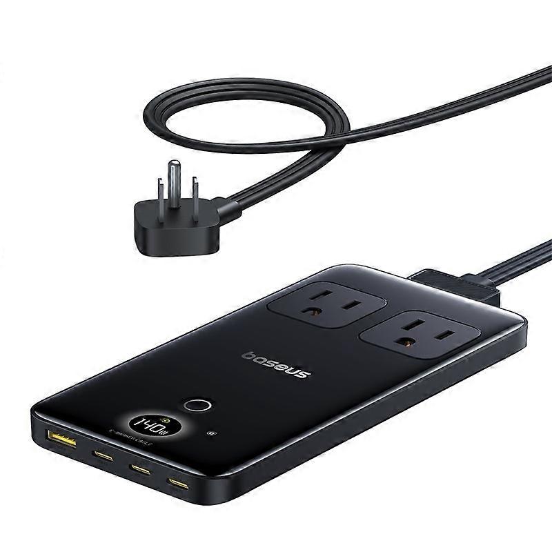 BASEUS Blade Power Strip Ultra Slim Digital Display 2 AC 1 USB 3 Type C Socket with 1.5m Cord, US Pl