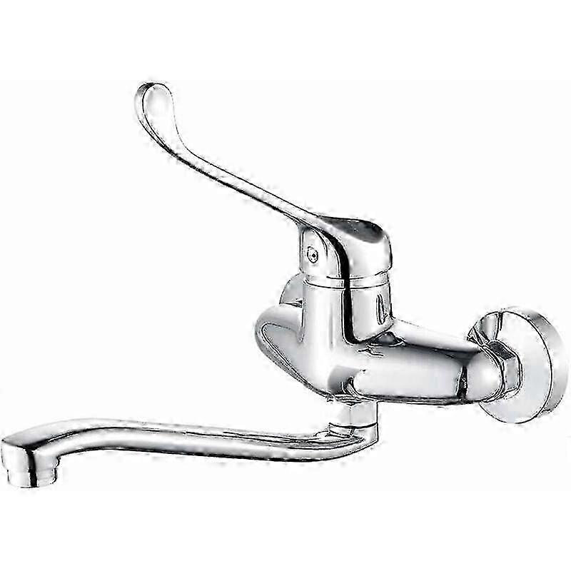 Bari Basin Mixer Tap with Medical Handle - PMR Bathroom Tap in Chrome & Silver g20242285588