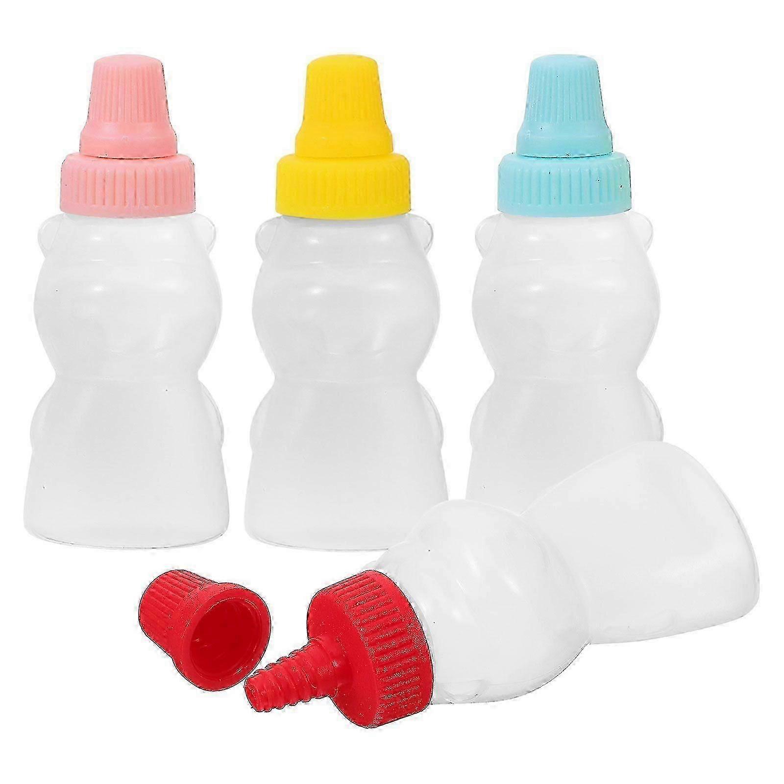 4pcs Mini Bear Seasoning Bottle Refillable Spice Vinegar Soy Sauce Container Condiment Bottles