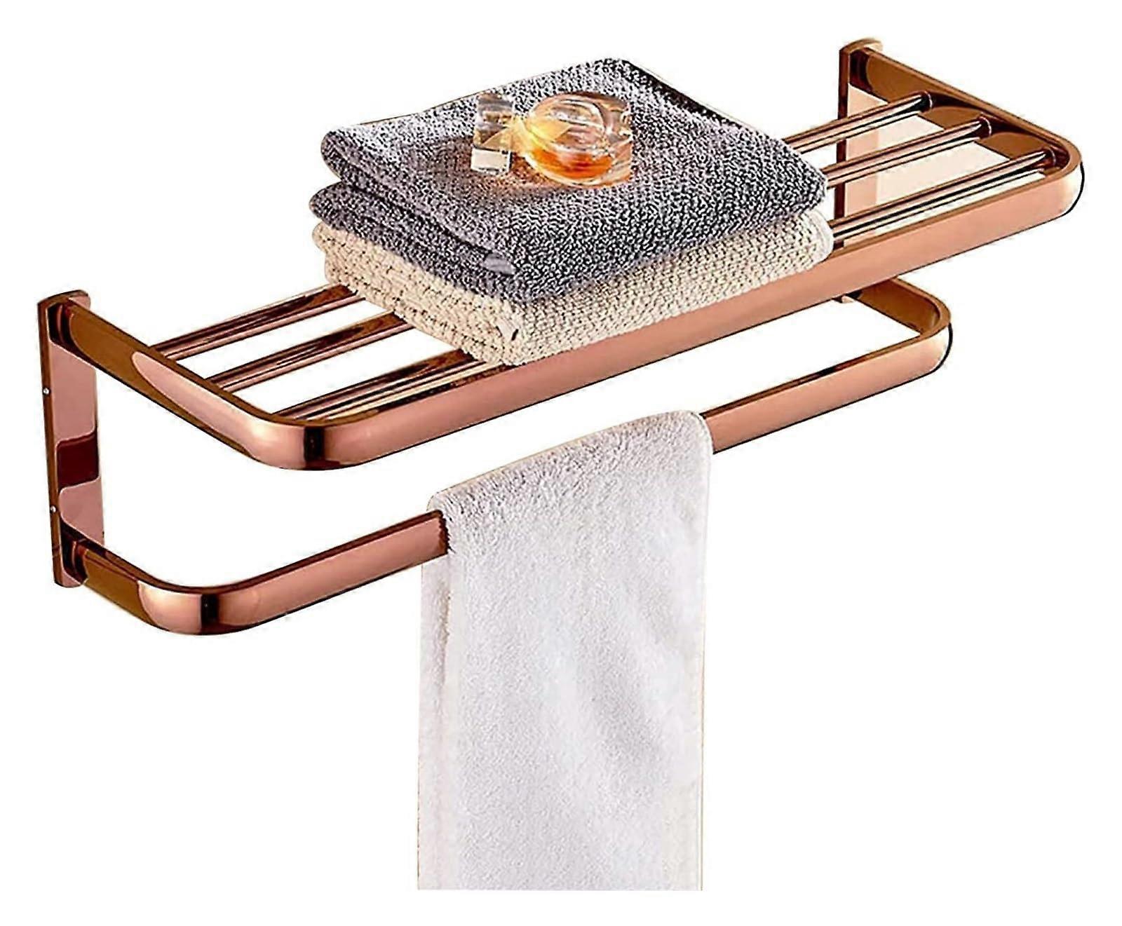 Copper Wall Mounted Towel Rail Modern Bathroom Accessories Double Layer Towel Bar