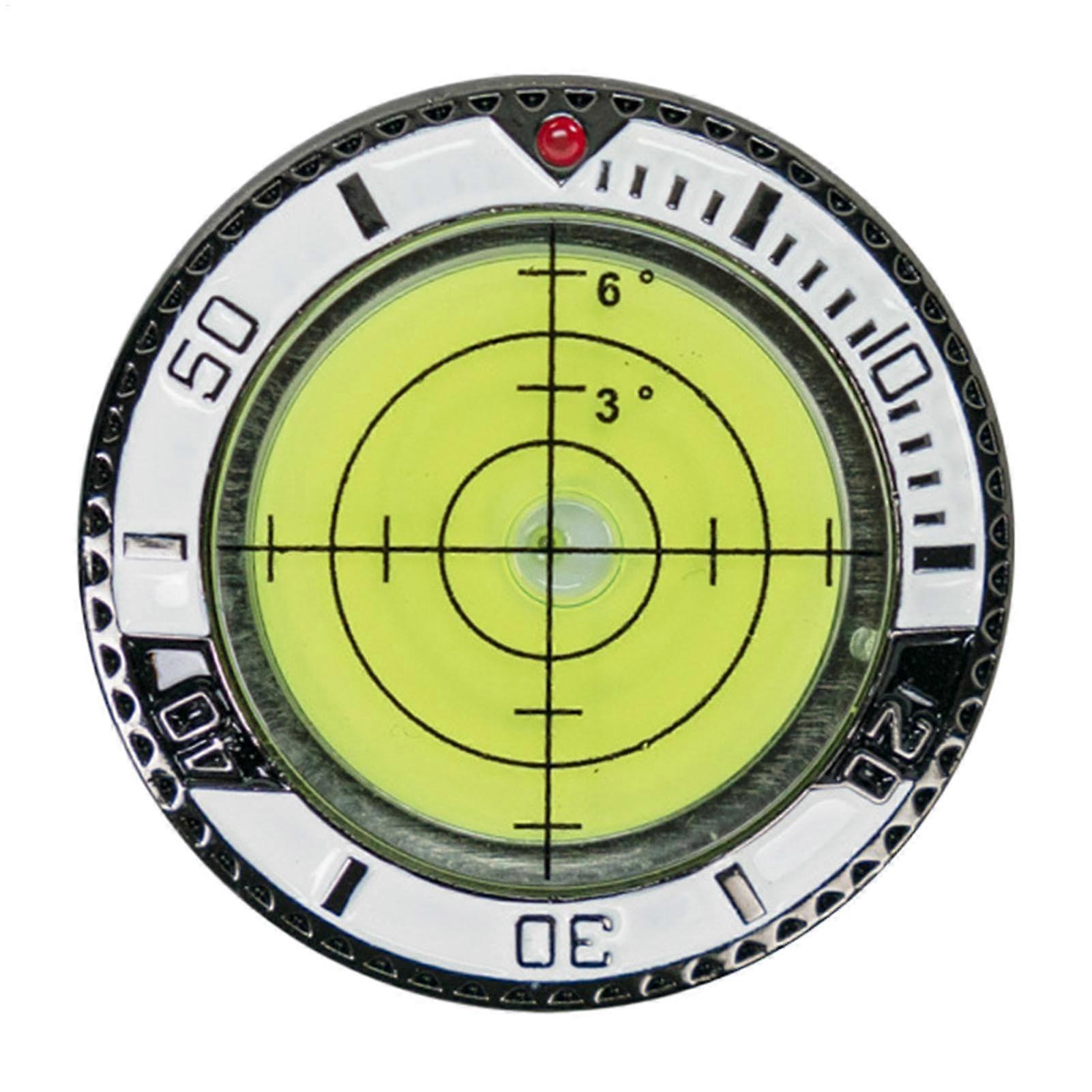Golf Ball Marker Double Sided Green Reader Reading Aid Professional Portable Training Device with White Border and Yellow Color
