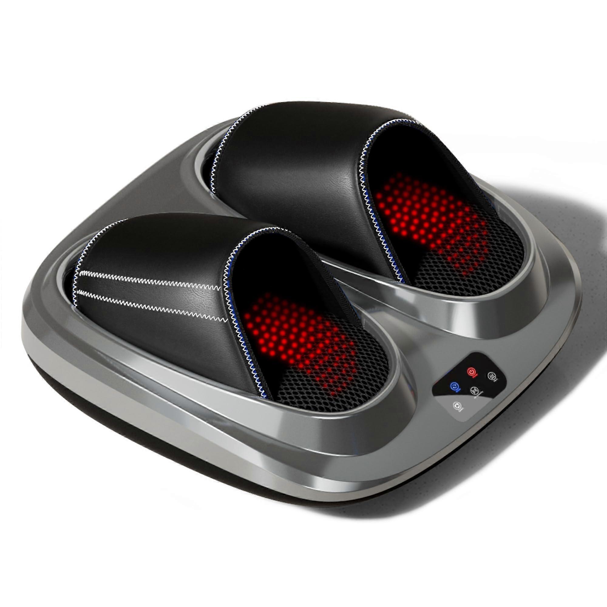 Electric Foot Massager with Heat Function, Shiatsu Foot Massager for Plantar Fasciitis and Pain Relief, Suitable for Feet up to Size 46