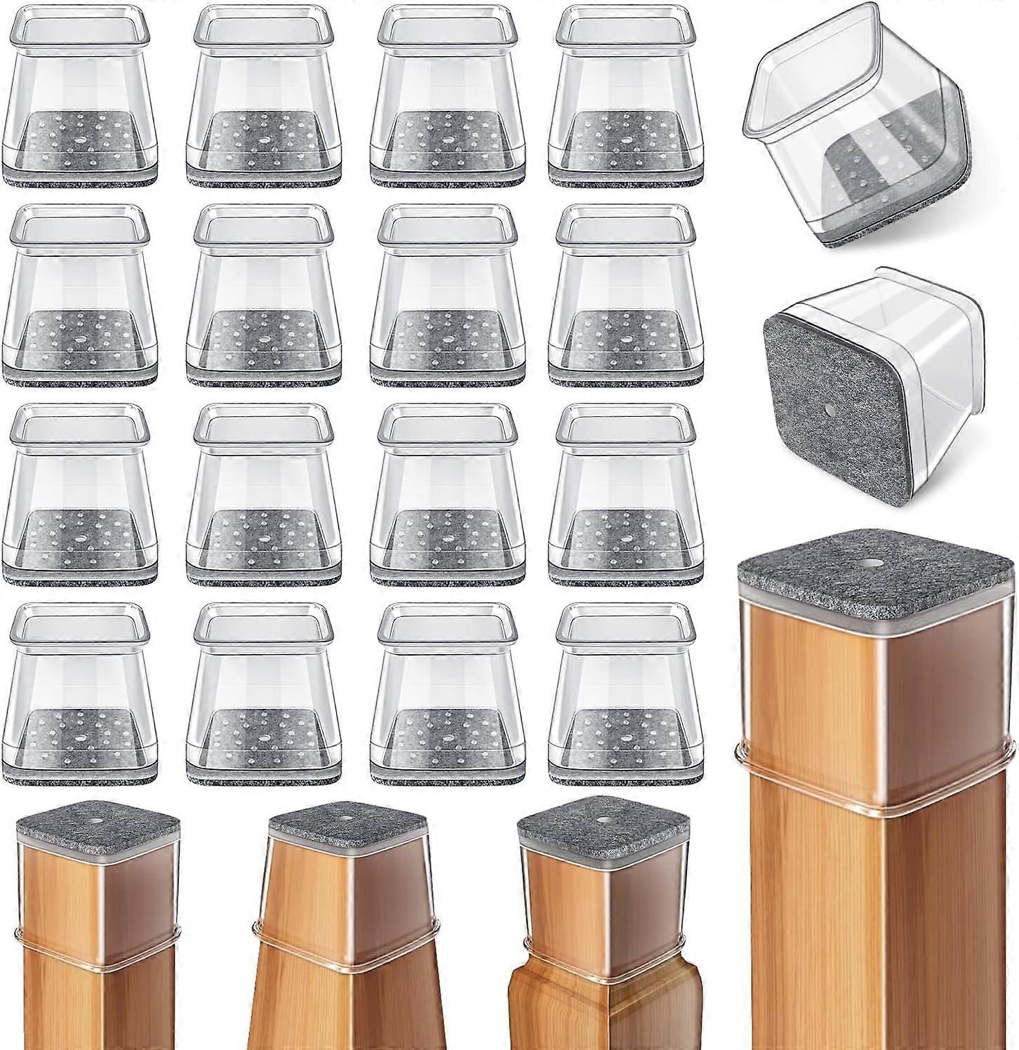 24 x Square Chair Leg Protectors Silicone