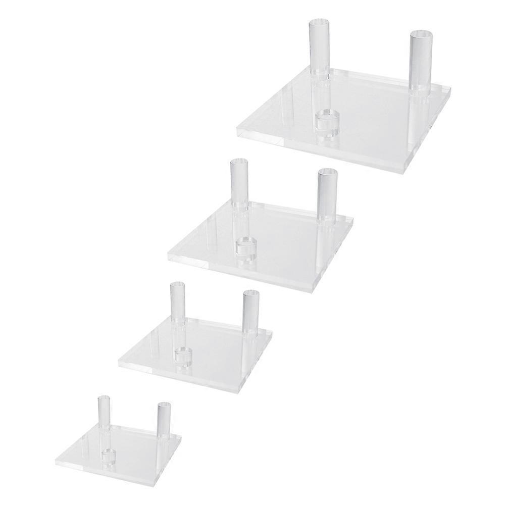 Clear Display Easel Acrylic Three-Peg For Mineral Specimen Bookstores 4Pcs