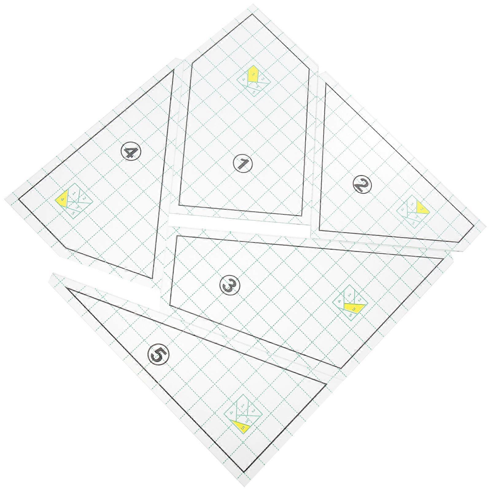 Precision Sewing Template Kit Quilting Rulers And Templates For Quilting Embroidery Transparent Material Rounded Edges And Corners 5Pcs