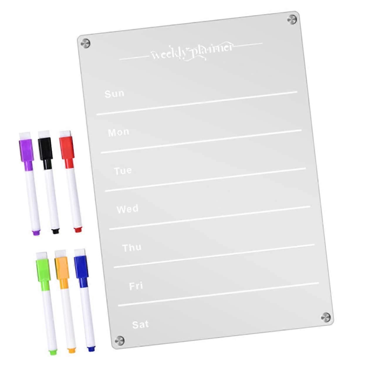 Magnetic Planning Board Erasable Fridge Planner Reusable Notes ToDo Lists for Household Organization Reminders with Whiteboard Markers