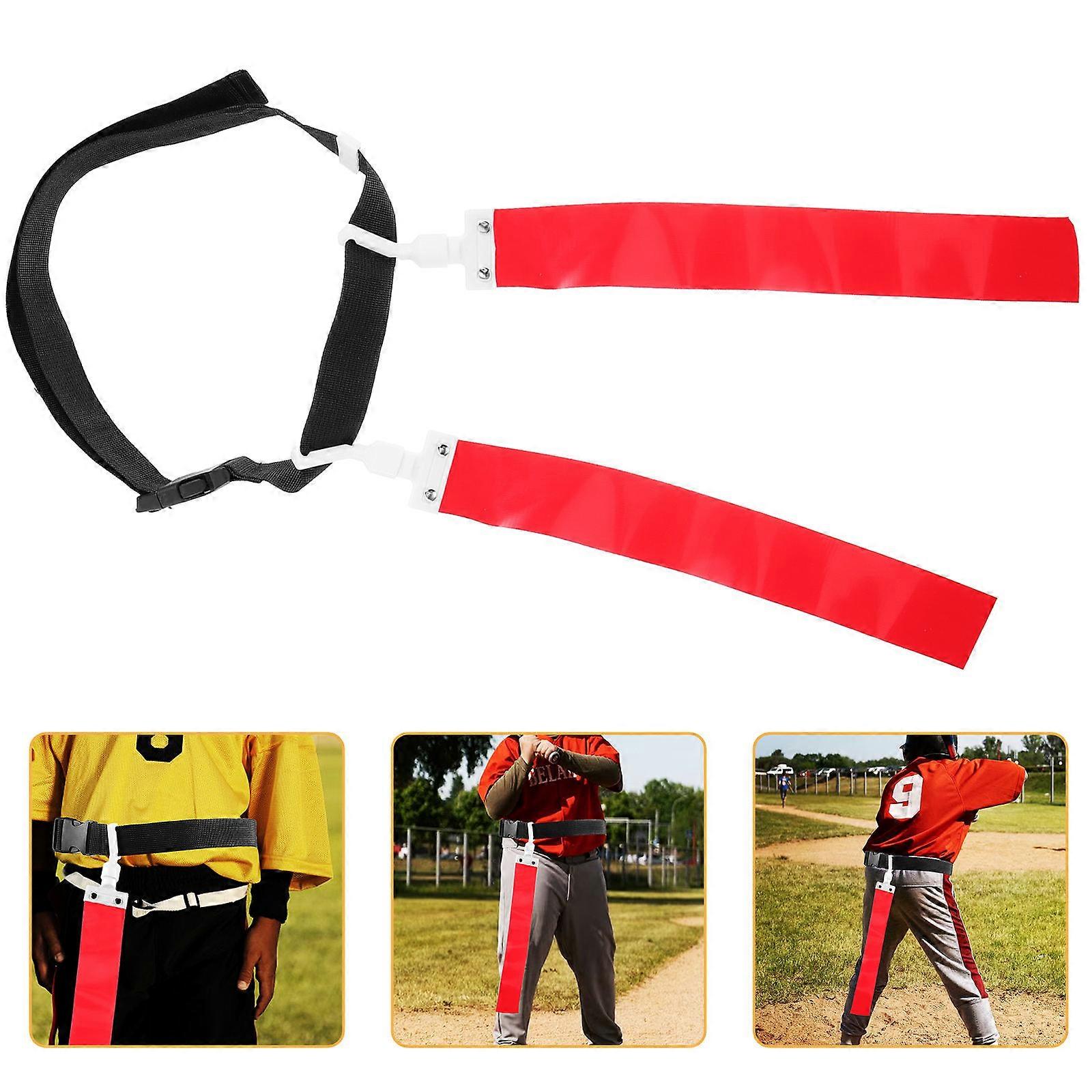 Football Waist Flag Belt for Training with Reusable Flags Red Outdoor Use