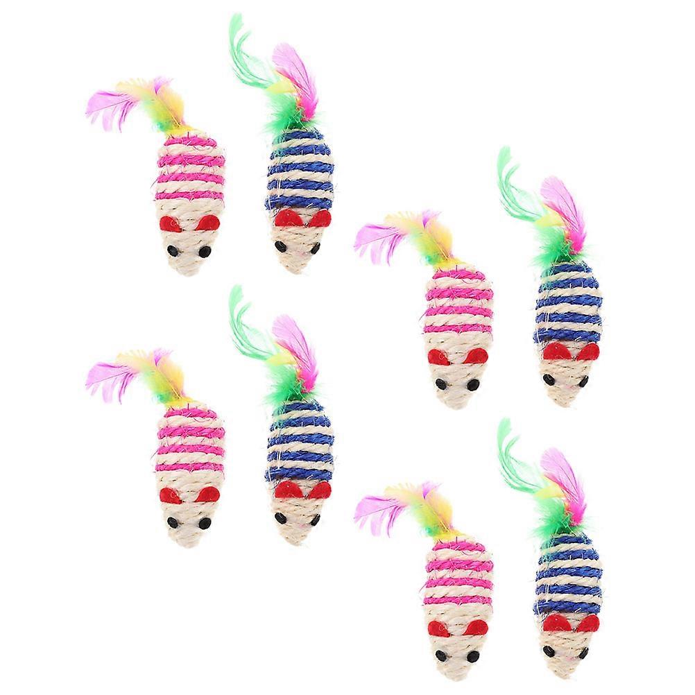Stimulating Cat Toys Mice Shape Catnip Toy Exercise Increase Sisal 8Pcs