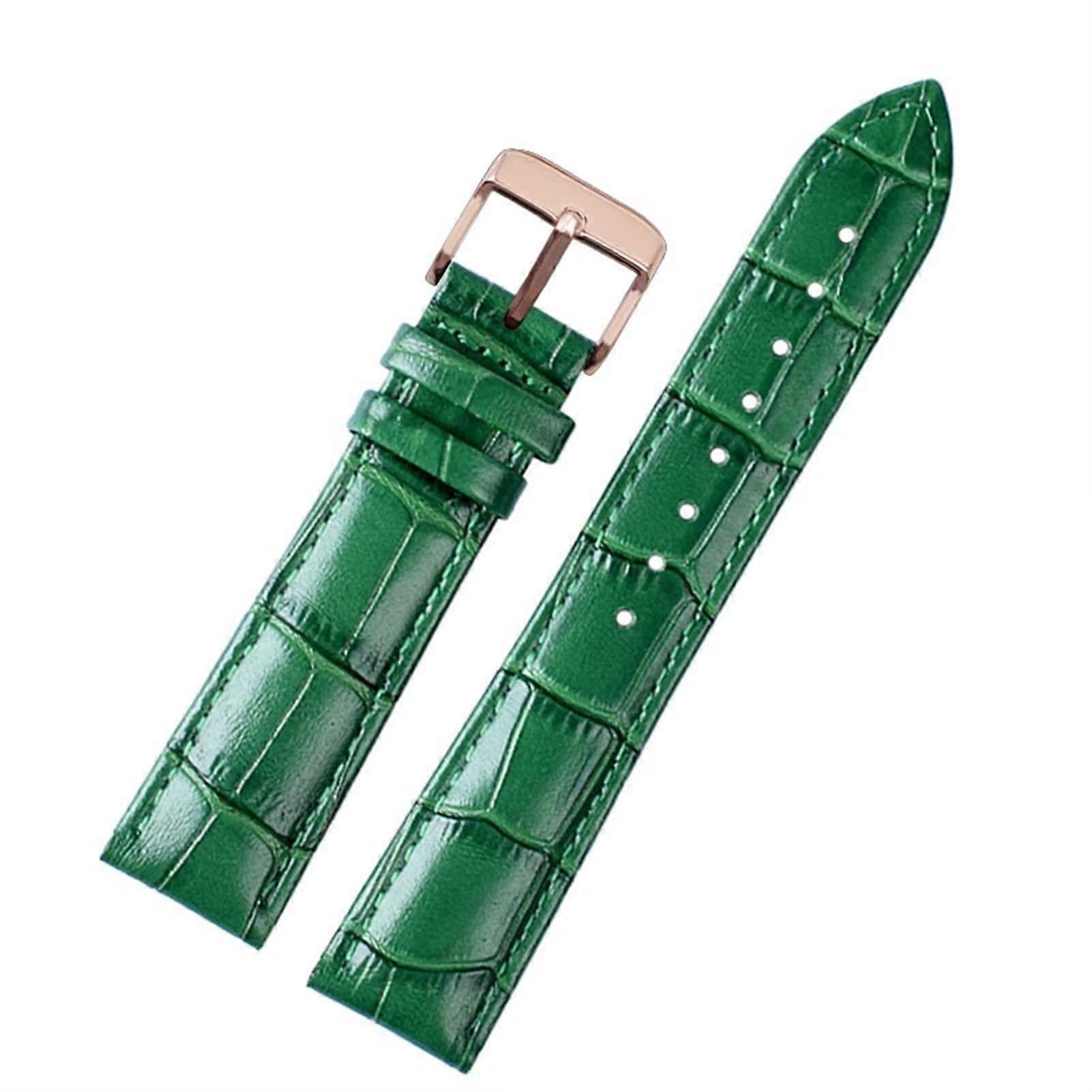 18mm Bamboo Pattern Soft Cowhide Leather Bracelet Men Butterfly Buckle (16mm)