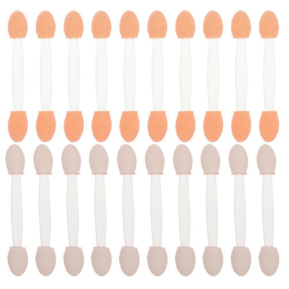50Pcs Dual-end Disposable Eyeshadow Brushes with White Sponge Tips for Girl Makeup Tools Plastic