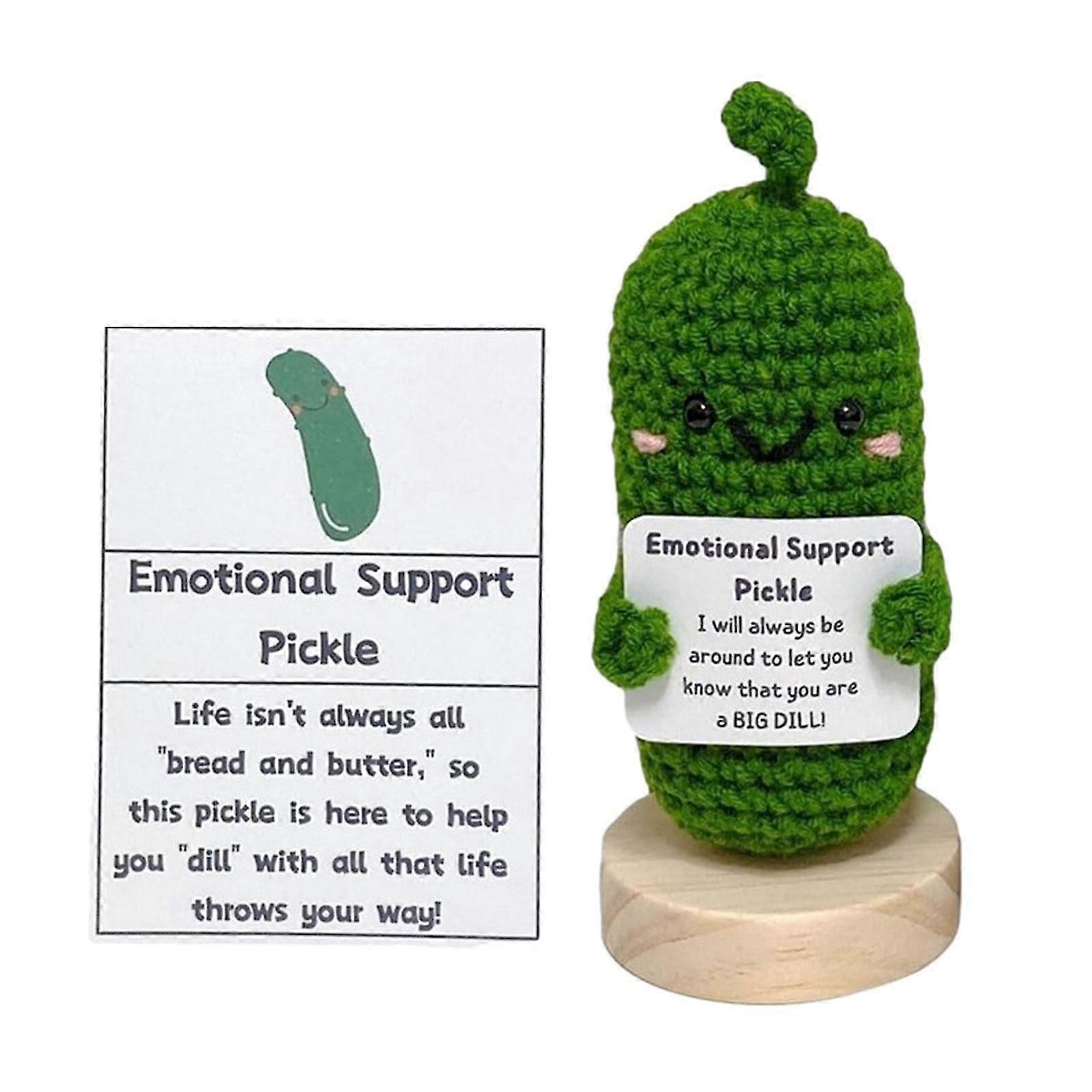 Knitting Cucumber Creative Cucumber Gift Inspired Toy for Desk New Year Home With Card