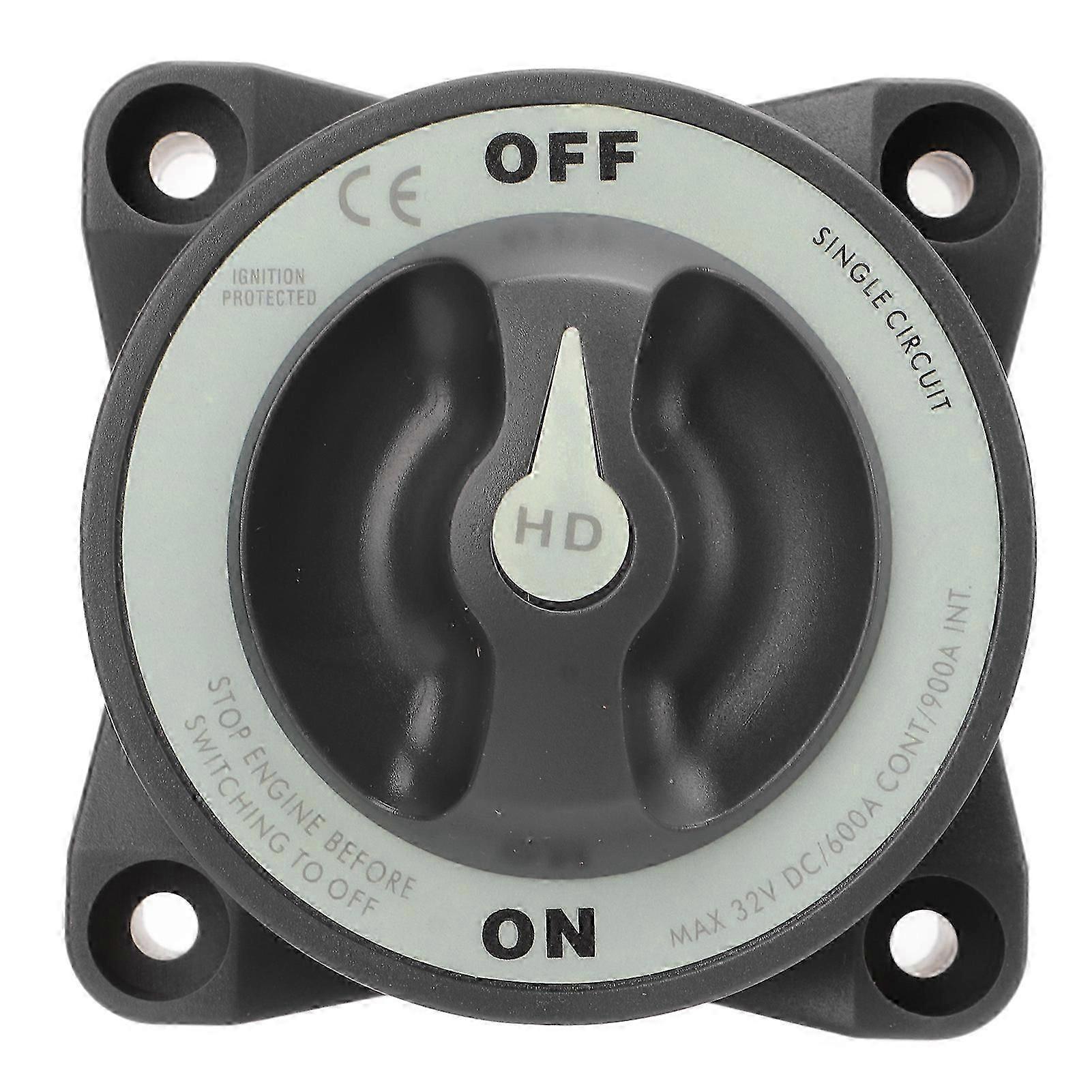 600A Master Battery Power Cut Disconnect Switch Isolator Single Circuit ON OFF IP66 Waterproof 3 Studs for RV Boat