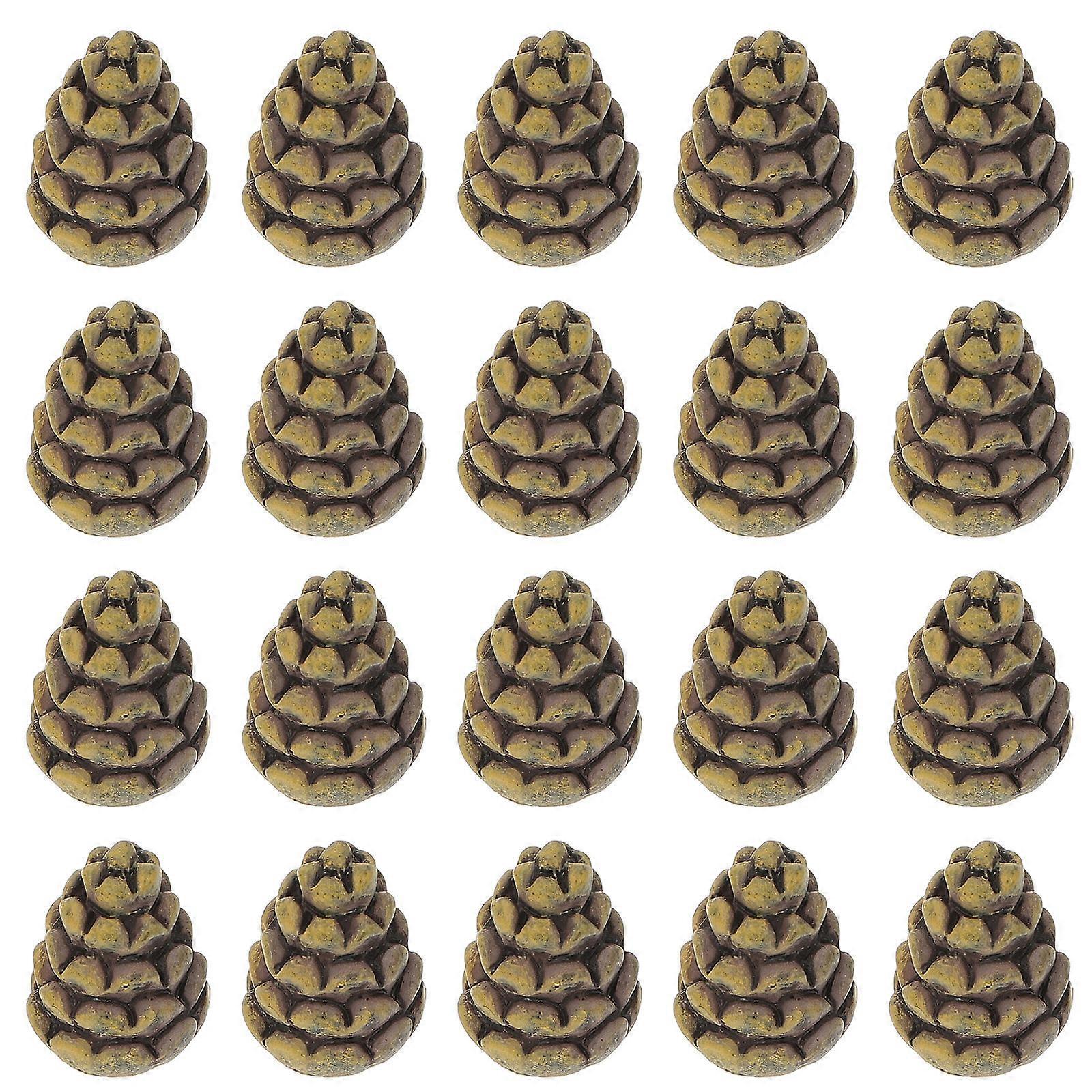 20個樹脂松ぼっくりクリスマス装飾軽量クラフト用品DIY手作りのホリデーデコレーションクラシックカラーファインテクスチャー