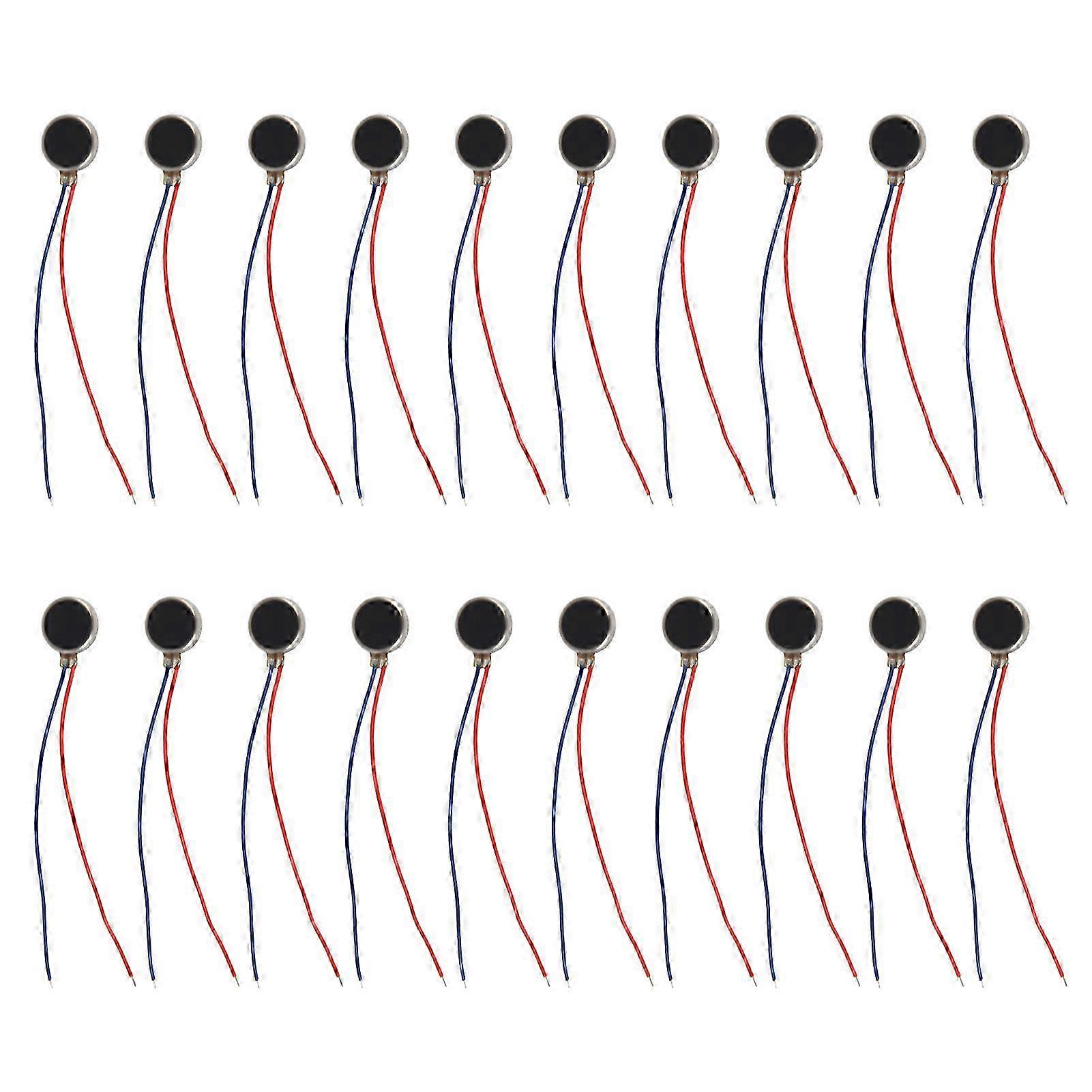 20pcs Mini Tiny 2-Wires Flat Coin Button Type Vibration Motors for Mobile Devices