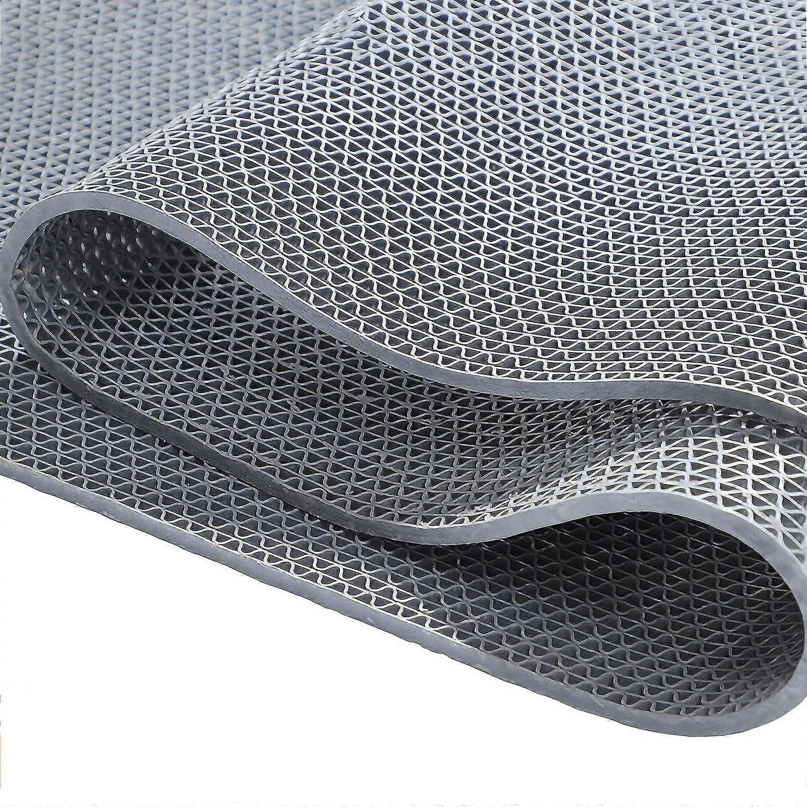5,5 mm dicke rutschfeste Drainagematte, PVC-Netz für Bad, Dusche, Pool (grau, 90x70cm)