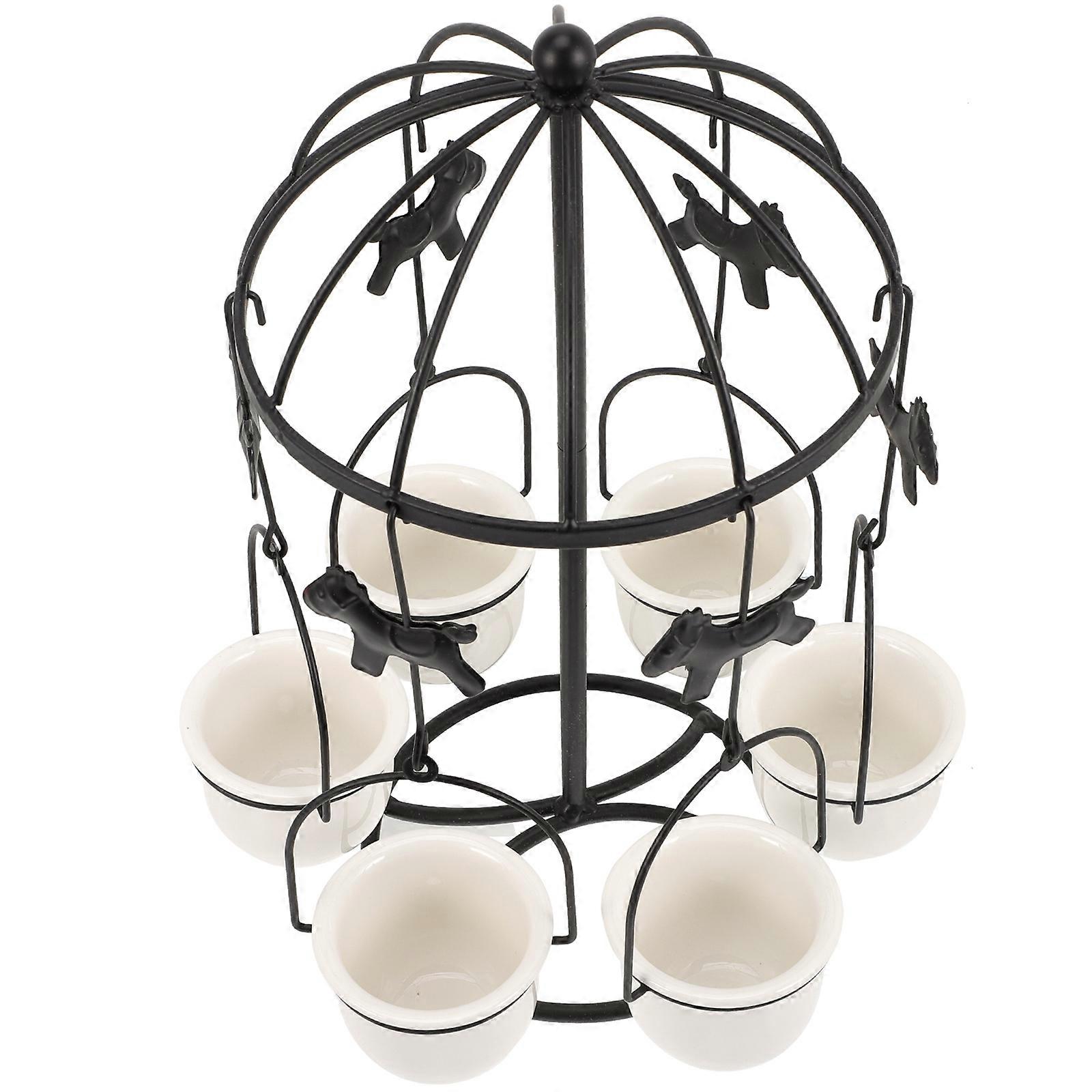 Merry Go Round Ceramic Flower Pot Set   Modern Minimalist Succulent Planter with Compact Design for Small Flowers and Organizing Items