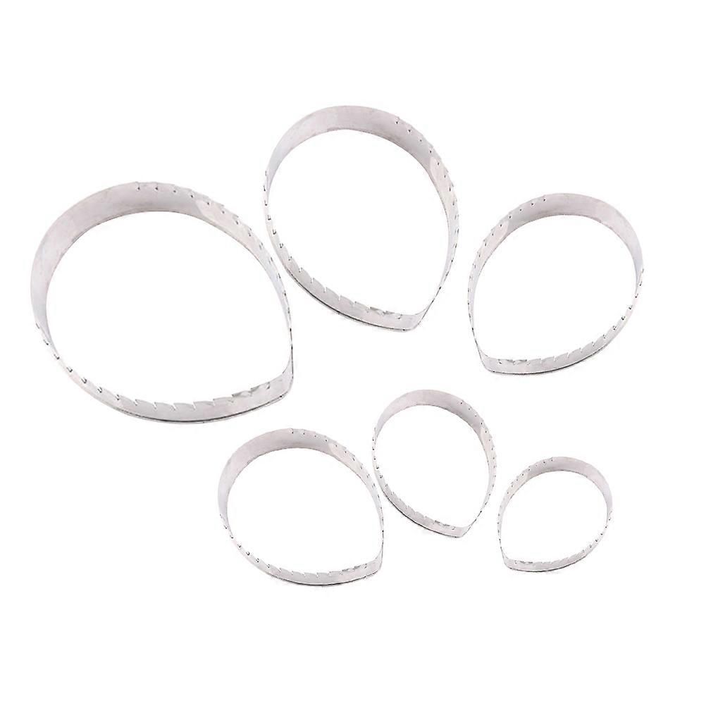 Rustfritt stål Roseblader Kjekskuttere Sett for kakedekorasjon 6 stk forskjellige størrelser