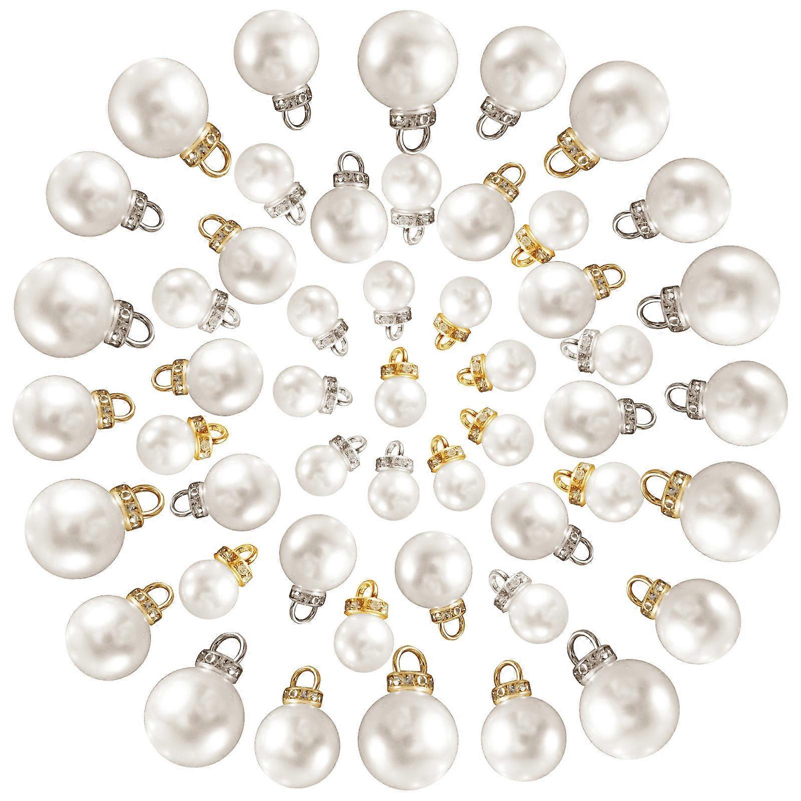 Jewelry Making Charms Earring Charms Diy Making Accessory Decor White 2.5X1.6cm ABS Plastic Round Shape 50Pcs