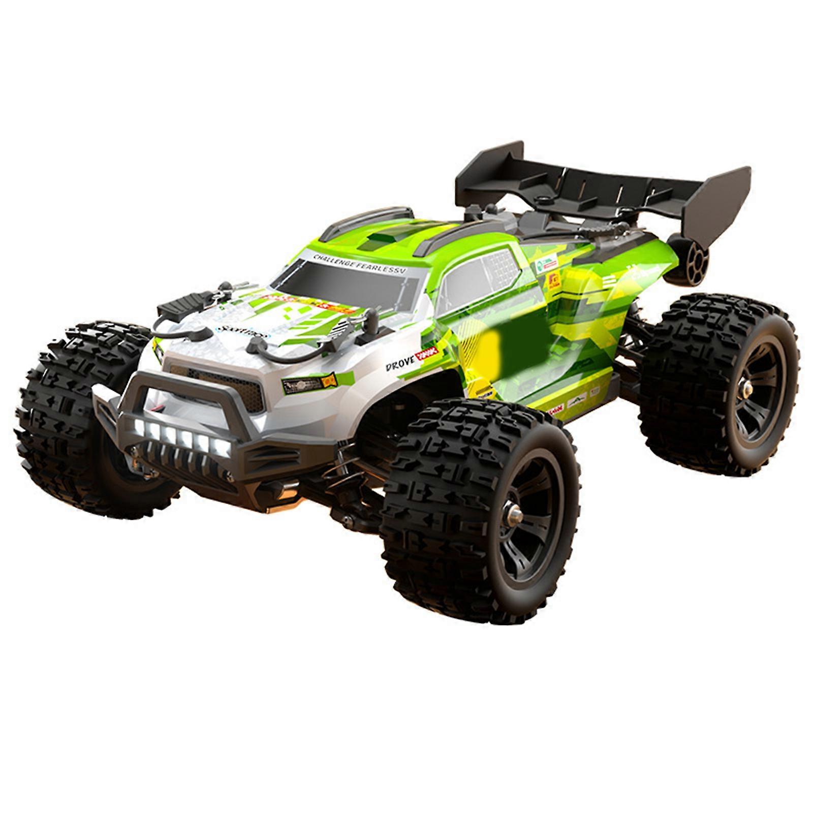 1/18 Scale Brushless Motor 4WD Monsters Truck All Terrain Remote Control Car Speed Performances for Outdoor Playing Green gray